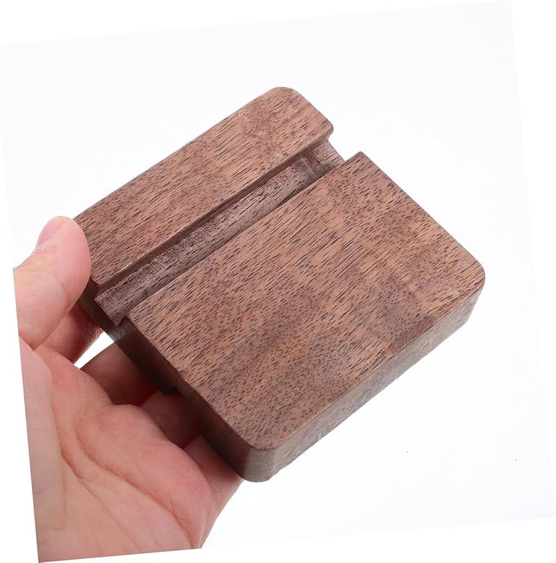 Wooden Phone Stand Dual Slot Holder For All Smartphones Tablets Desk Portable - Image 4